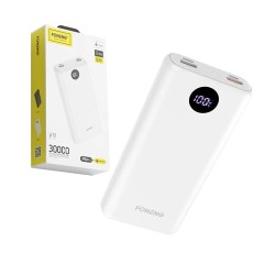 POWER BANK FONENG Q30 PD+QC 22,5W 30000MAH BRANCO POWER BANK FONENG Q30 PD+QC 22,5W 30000MAH BRANCO